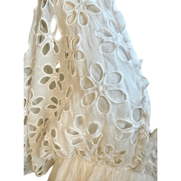 Free People Bella Note White Eyelet Mini Dress S - Picture 11 of 13